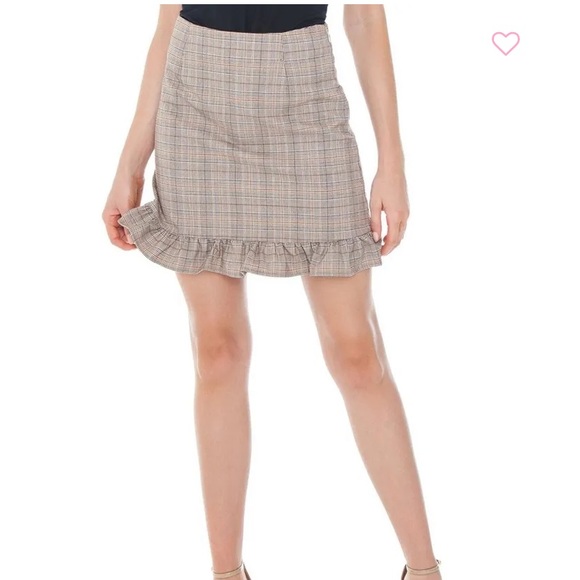 #1004 Cupcakes and Cashmere Plaid Matilda Caramel Mini
Skirt w/Ruffle Hem size 2 - Picture 3 of 14